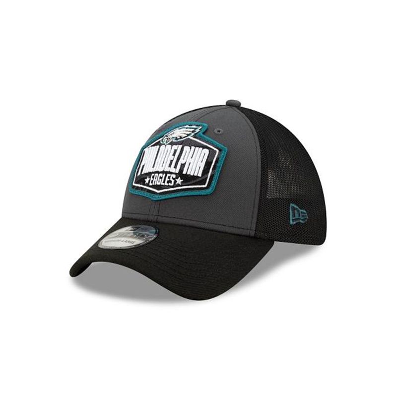 NFL Philadelphia Eagles Draft 39Thirty Stretch Fit (ZEQ4761) - Grey New Era Caps